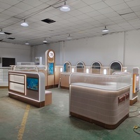 Comptoir de présentation de luxe personnalisé pour parfums et cosmétiques, vitrine moderne et unique pour salon de beauté, kiosque de manucure pour magasin de détail