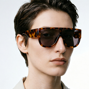 <span class=keywords><strong>Occhiali</strong></span> da Sole Oversize a Maschera 2026 Donna Uomo, Montatura Grande, Protezione UV400, Neri Tartarugati, Logo Personalizzabile - Product Image 2
