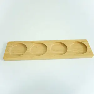 Bamboo wine glass cup flight holders bamboo serving tray for bar party