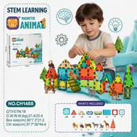 Bloques de Construcción Magnéticos de 5.5CM, Juguetes Educativos STEM de Animales Marinos, Dinosaurios, Trenes y Aviones, Venta al Por Mayor para Niños