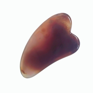 Planche de massage en agate rouge naturelle en forme de V, outil de grattage pour le visage, le cou et le corps, pour spa à domicile - Product Image 3