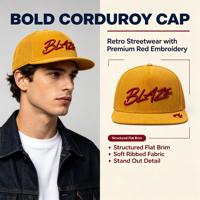Casquette Trucker en Velours Côtelé Personnalisée avec Broderie 3D, Style Rétro, en Maille, pour Usage Quotidien – Vente en Gros Usine