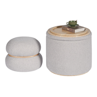 Bailey Furniture Round Storage Ottoman Chair Tissu en bois de haute qualité Lot de 2 coussins de siège pour le salon
