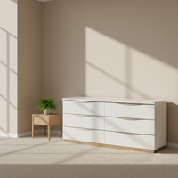 Ensemble de meubles de chambre à coucher en bois de luxe moderne, comprenant coiffeuses, lit king size, table de chevet et commodes avec éclairage, pour la maison