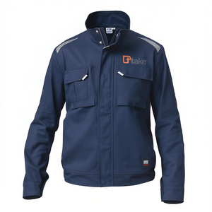 เสื้อแจ็คเก็ตทำงานแบบปกติ สีน้ำเงิน ไซส์ XS ชุดป้องกันอันตราย - Product Image 2