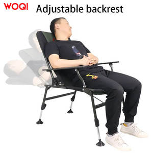 Chaise pliante d'extérieur Woqi en aluminium réglable pour le camping et la pêche, vert olive, hauteur 80 cm, portable et légère - Product Image 4