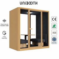 UNIBOOTH Studio Pod préfabriqué ignifuge ASTM-E84 30dB ISO 23351, installation rapide en 1 heure, pour salle de formation, hall, OEM ODM