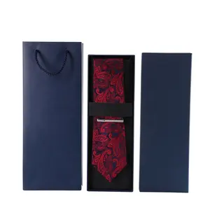 Boîte d'impression hommes cravate cravate emballage cadeau noir longue boîte de papier