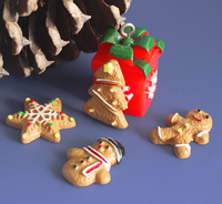 Figurines comestibles de Noël, Bonhomme en pain d'épices, Flocon de neige, Arbre de Noël, Accessoires en résine à base de colle crème, Ornements DIY, Aimants de réfrigérateur