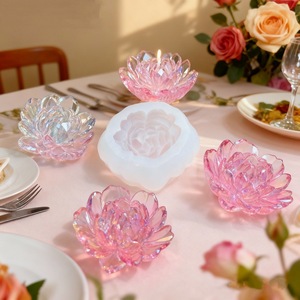 Peony Flower Shaped Silicone <b>Mold</b> For <b>Candle</b> Soap Making DIY Wedding Decoration Customizable <b>Mold</b> Transparent White - Product Image 4