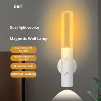 Lampe murale de charge deux en un lampe de poche LED veilleuse magnétique effet d'ambiance sans câblage pour chambre à coucher et chevet