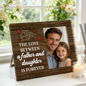 Cornice Fotografica Personalizzata in Legno Quadrata Riutilizzabile Fai-da-Te Moderna da Tavolo per Decorazione Casa <span class=keywords><strong>Padre</strong></span> Figlia Incisa 'The Love Father' - Product Image 6