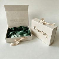 Caja de Papel Magnética Texturizada Certificada Plegable para Pelucas Personalizadas, Elegante y Radiante, con Lazo de Cinta, Directo de Fábrica