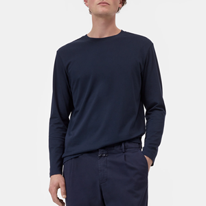 High Quality Cotton <strong>Long</strong> <strong>Sleeve</strong> for Men Soft Regular Homewear Manufacturer Custom Screen Print Casual O-neck <strong>T</strong> <strong>Shirts</strong> for Men - Product Image 5
