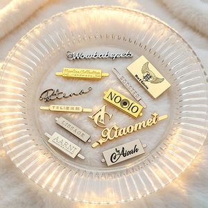 Zinc Alloy Polished Metal Laser Cut Eco-Friendly Custom Brand <b>Tags</b> for Clothing Jackets Knitted Sweaters - Product Image 2