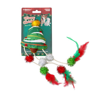 Juguete de gato de Navidad ecológico, palo de gato divertido de peluche con hierba gatera para autoalivio y molares resistentes a mordeduras, suministros para mascotas - Product Image 6