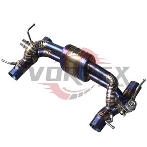 ท่อไอเสีย Vortex Titanium Blue Valved สำหรับ Ferrari 488 GTB 3.9T พร้อมท่อเก็บเสียงตรงกลางแบบ Pie-Cut และปลายท่อแบบ Burnt Tailpipes Assembly - Product Image 3