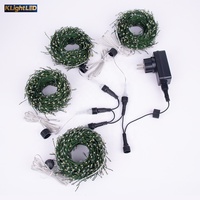 Feuerwerkslichterkette mit Kupferdraht, Grün, Warmweiß, Kaltweiß, Weihnachtsbaumbeleuchtung, Steckerfertig, 3000 LEDs, Dauerlicht mit Blinkfunktion
