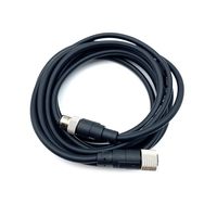 Cable Conector M12 de 4 Pines, 250V 4A CA/CC, PVC Moldeado Industrial, Recto, para Sensor de Aviación, Arnés de Cableado de 1 Metro