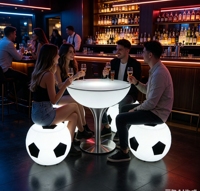 Ensemble de tabourets de bar et tables hautes à éclairage LED, étanche, lumineux, design moderne, écologique, durable, pour cuisine commerciale