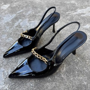 <span class=keywords><strong>Sandali</strong></span> con <span class=keywords><strong>tacco</strong></span> da donna con catena nera <span class=keywords><strong>bordeaux</strong></span> pump da sposa scarpe da ufficio scarpe da donna tacchi - Product Image 2