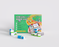 Kit de robótica ICreateRobot ICBricks para niños de 6 a 10 años con sensores inteligentes para aprendizaje creativo STEM y habilidades de ingeniería