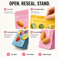 Vente chaude conception personnalisée gratuite fournir un usage commercial fruits secs amandes graines de citrouille Snack sacs d'emballage alimentaire