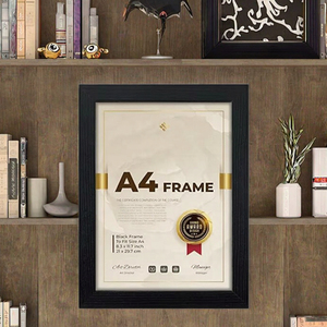 Wholesale A4 <b>Black</b> Wooden <b>Picture</b> <b>Frame</b> with UV Printing Wall Mount Table Stand Wood Material Certificate Photo <b>Frame</b> - Product Image 2
