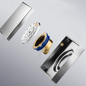 4. <span class=keywords><strong>ตะแกรง</strong></span>ระบายน้ำพื้นสแตนเลสสตีล 4 ชิ้น ชุบโครเมียมสีทอง รูปทรงสี่เหลี่ยม ป้องกันกลิ่น ฝังกระเบื้องได้ - Product Image 4