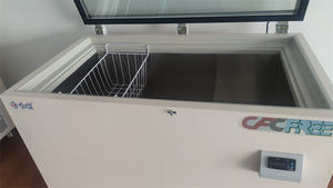 2024新しいガラスドアDW-55W270G水平超低シーフードチェスト冷凍庫スーパーマーケットチェストディープフリーザー収納魚用 - Product Image 5