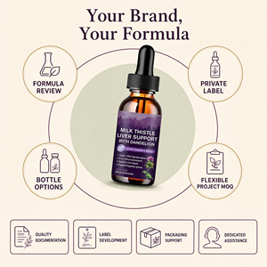 Gocce Vegane Personalizzate di Cardo Mariano, Tarassaco e Carciofo, Liquido Orale Nutriente e Antiossidante per Stomaco e Fegato, per Adulti, 60ml - Product Image 1