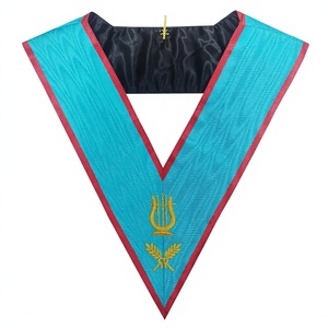 Collar Masónico de Maestro de Música de la Logia Azul de la Asamblea de Francmasonería, Collar Masónico Bordado a Mano - Product Image 1