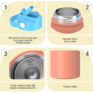 350ml Custom Leak-proof Bpa-free Stainless Steel Vacuum <b>Flask</b> Portable <b>Hot</b> Cold Thermal Insulation With Straw For Back To School - Product Image 3