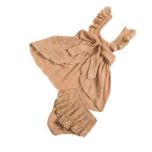 Conjunto de Ropa de Encaje para Bebés Niñas al por Mayor, Ropa de Alta Calidad, Rompers, Ropa de Boutique para Niñas, 100% Algodón, Sin Mangas - Product Image 1