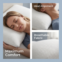 Oreiller Ergonomique en Mousse à Mémoire de Forme avec Gel, Coussinets de Lit Déchiquetés à Rebond Lent, Oreillers Orthopédiques pour le Cou, Grande Taille