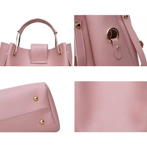 3 1 Fashion <b>Women's</b> <b>Handbags</b> Set Bow Decorated Sling Crossbody Tote Bags Zipper Genuine Snake Skin <b>Small</b> Capacity Elegant - Product Image 2