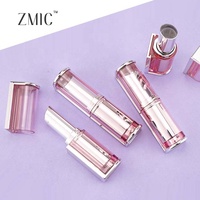 Tubes de rouge à lèvres vides 3g, coque transparente rose argentée, conteneur de baume à lèvres avec miroir, conteneur de stick blush solide, étui de rouge à lèvres de luxe