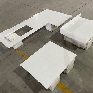 Comptoir de salle de bain élégant et moderne en marbre pierre naturelle verte et jaune avec revêtement imperméable pour dessus de table d'hôtels - Product Image 3