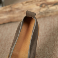 Mocassins plats vintage à bout rond pour femme en cuir véritable, semelle épaisse, à enfiler, confortables pour l'été, directement de l'usine
