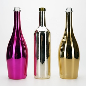 VISTA <strong>Pink</strong> Gold Silver Electroplate 75cl 100cl <strong>Champagne</strong> Wine Spraking Wine Glass <strong>Bottle</strong> With Crown Finish Shinny <strong>Bottle</strong> Glass - Product Image 1