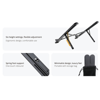 Support pour ordinateur portable en alliage d'aluminium ultra-léger MK876, portable et pliable, support de bureau surélevé avec sac de rangement