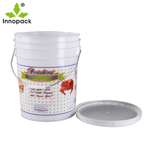 Seau à peinture avec impression professionnelle de logo personnalisé seaux en plastique 18L avec couvercle - Product Image 5