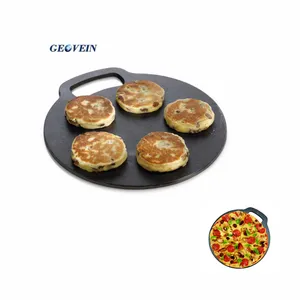 Zwart 27Cm 10.6 Inch Traditionele Gietijzeren Bakken Steen Voor Pizza, Scones, En Brood