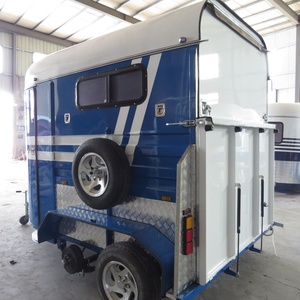 Remorque de luxe haut de gamme pour 2 chevaux, à 4 roues, en métal, avec auvent, pour le transport de chevaux - Product Image 3