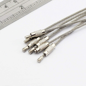 Nylon bọc cáp máy bay Keyring với dây thép không gỉ vít khóa Keychain hành lý thẻ kim loại ID tag vòng lặp - Product Image 2