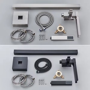 Vòi bồn tắm đứng trên sàn Vòi trộn tay cầm đơn bằng đồng thau 360 °   Vòi sen tăng áp xoay với vòi sen cầm tay - Product Image 6