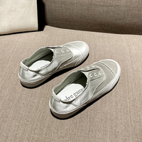 Chaussures de printemps pour femmes, ballerines décontractées en satin à talon épais, à enfiler, talon bas, chaussures tendance