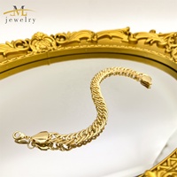 JML Bracelet Punk Hip Hop unisexe, bijoux fins, pour Rappers, fermoir glacé, Bracelet de bordure en CZ, Bracelet à maillons cubains plaqué or 14K