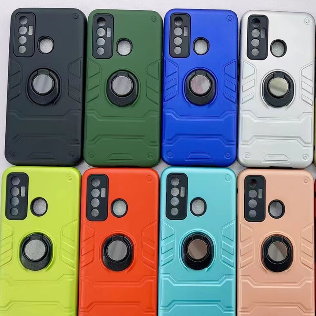 Africa Hot Sale for TECNO Series PC+TPU 2 in 1 Hard Back Case for SPARK 6 5 AIR with Ring Holder Anti Drop Phone Case
