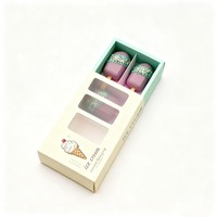 Boîte de sucettes glacées unique personnalisée Boîte d'emballage de crème glacée cadeau avec fenêtre séparée en PET Mini boîtes en papier alimentaire